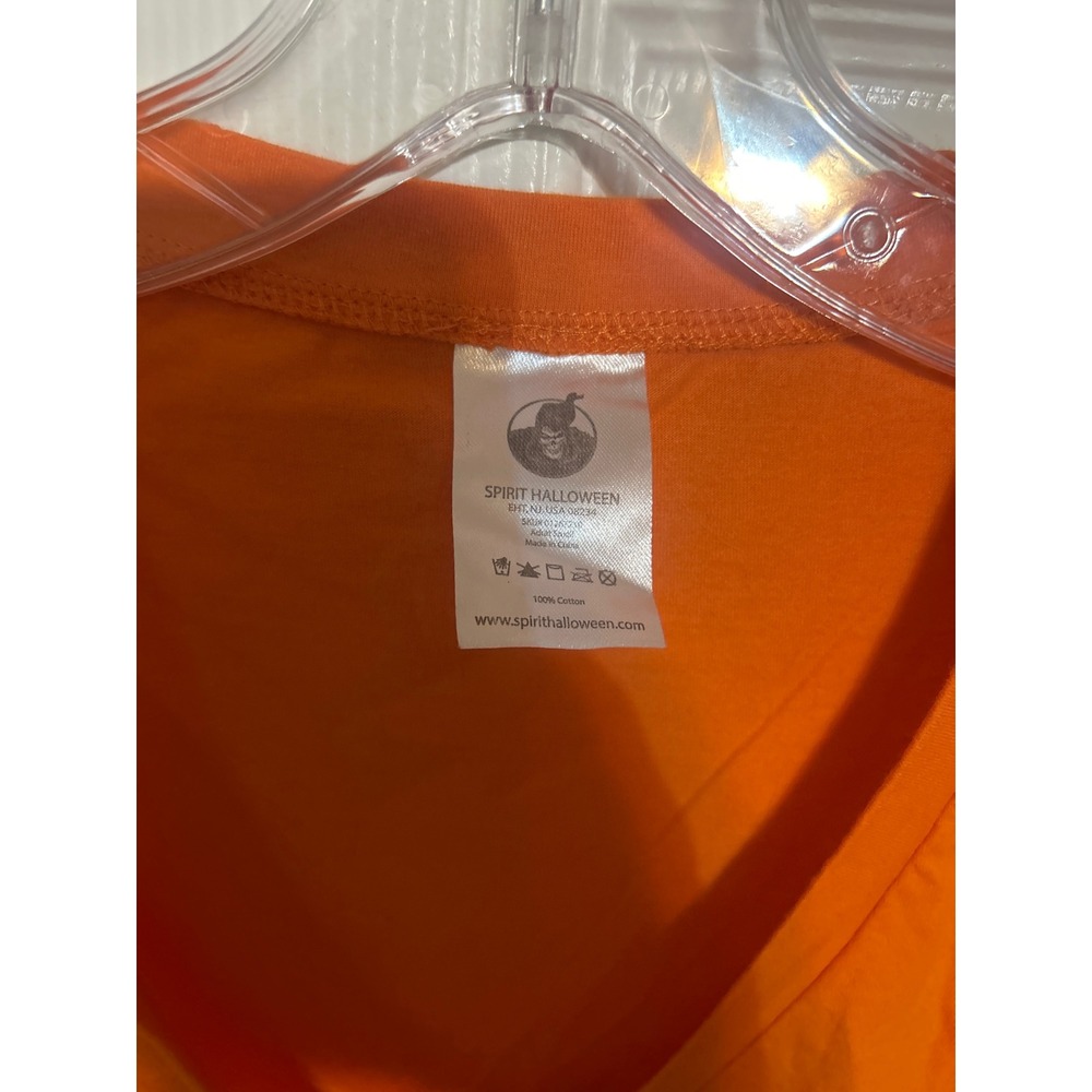 Spirit Halloween Jack O Lantern Pumpkin Face Orange V-Neck Graphic T-Shirt Small - Picture 2 of 3